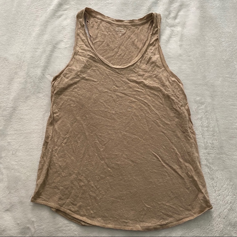 J. Crew • Linen Gold Sparkle Tank